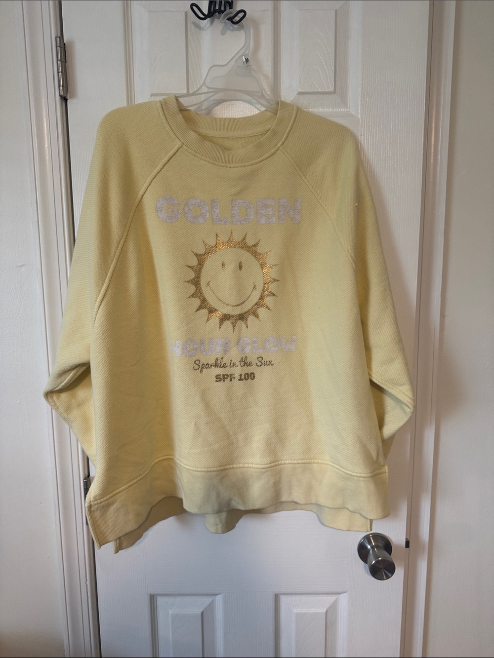 aerie Yellow 'Golden Hour' Sun Graphic Crewneck Sweatshirt